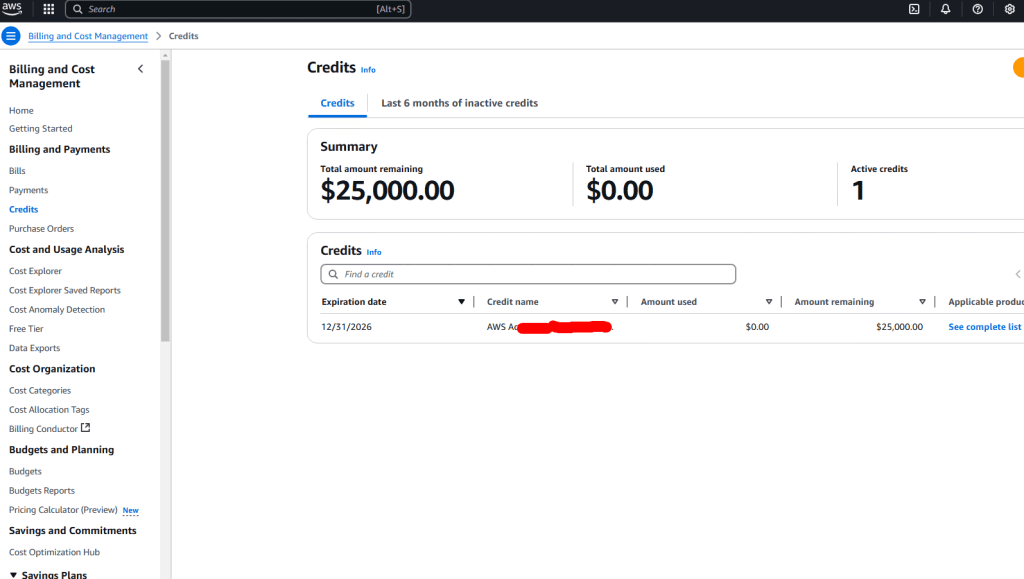 Buy aws 25K Credit Accounts
